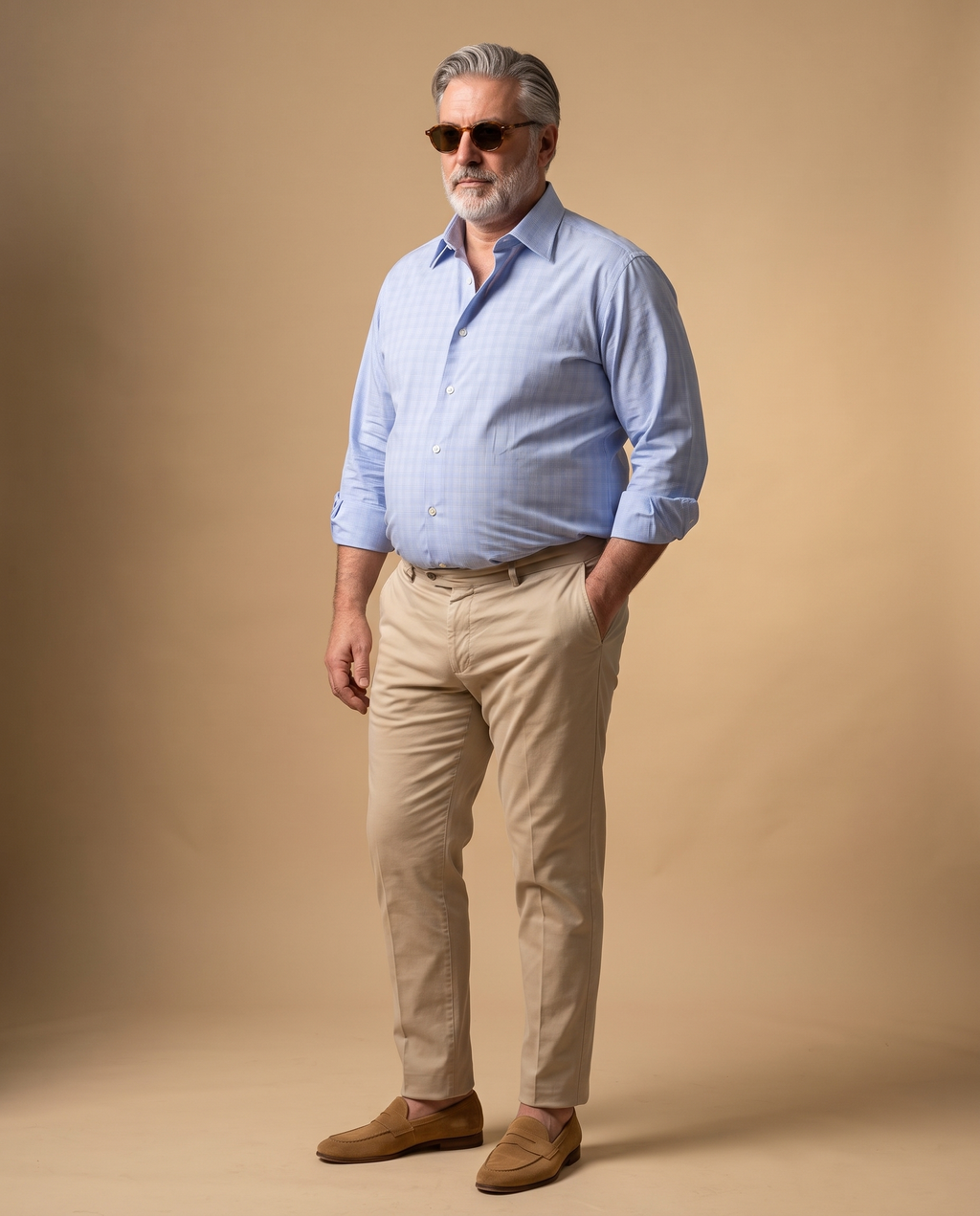 Camicia principe di Galles azzurra — EXTRA LARGE