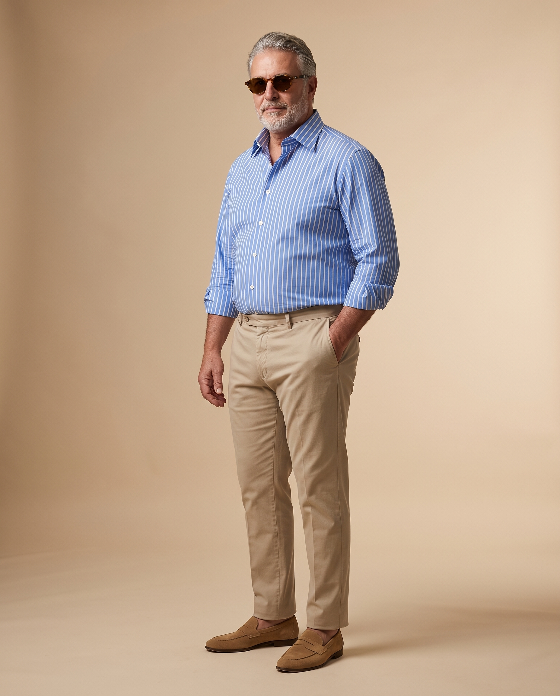 Camicia a righe larghe blu — EXTRA LARGE