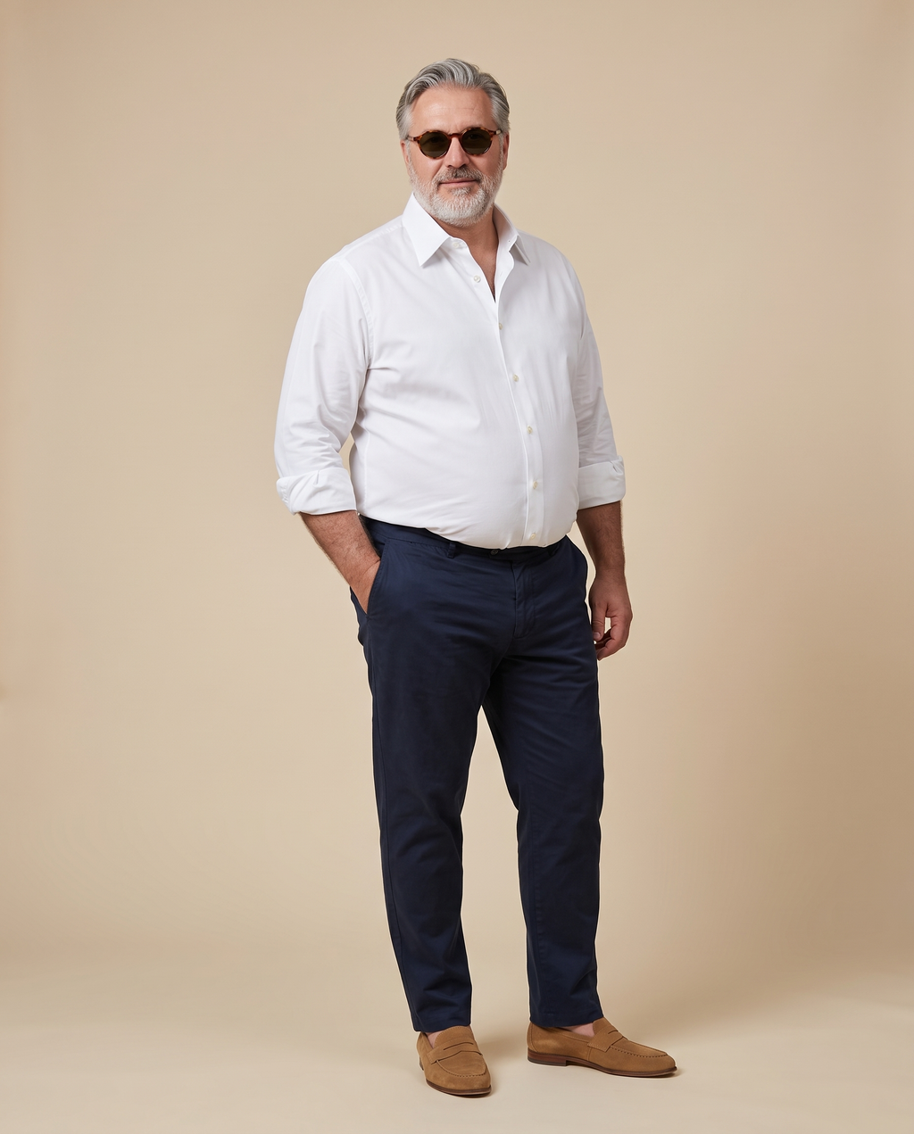 Camicia bianca in cotone — EXTRA LARGE