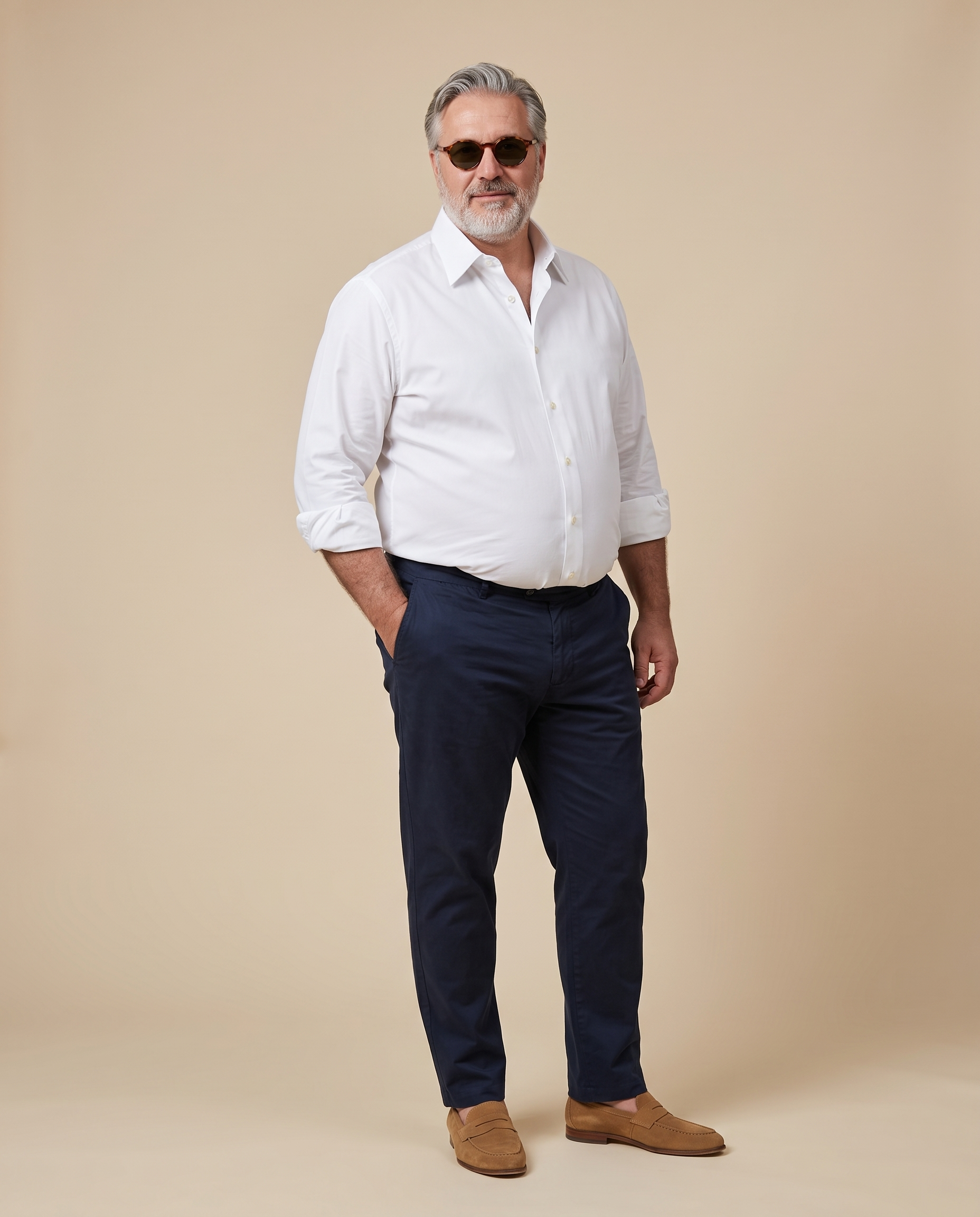 Camicia bianca in cotone — EXTRA LARGE