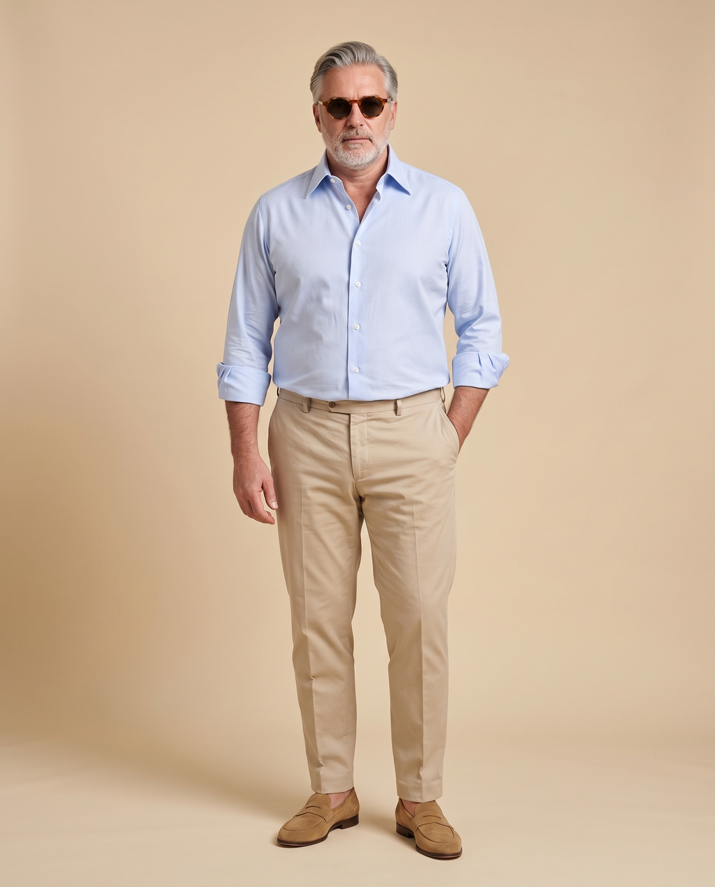 Camisa oxford celeste — EXTRA LARGE