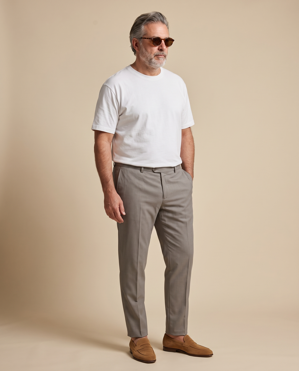 Chino grigio tortora in cotone — EXTRA LARGE