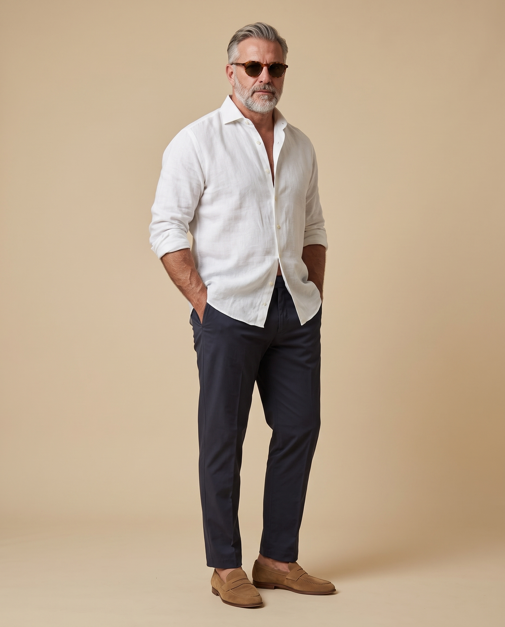 Chino blu navy in cotone — EXTRA LARGE