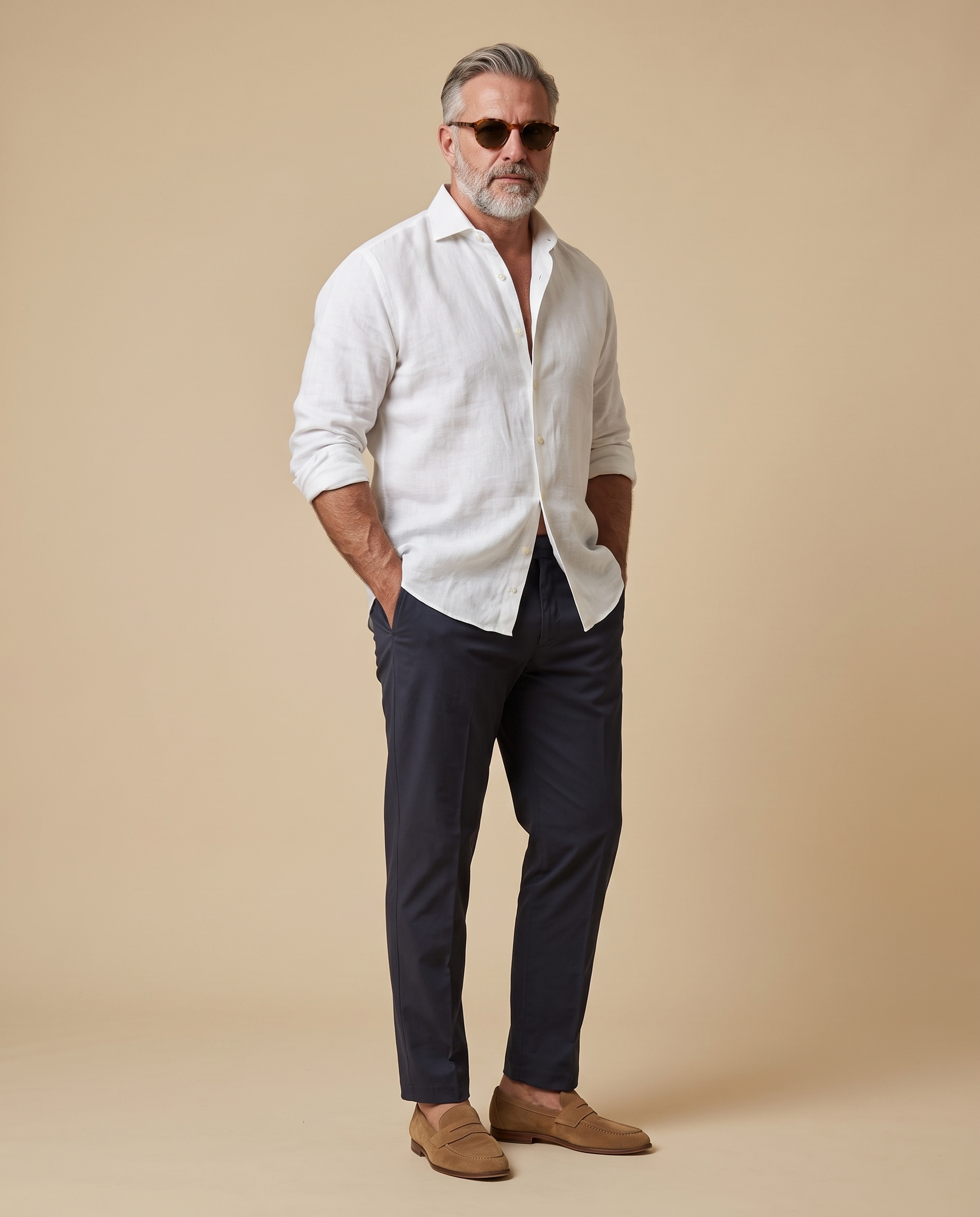 Chino blu navy in cotone — EXTRA LARGE