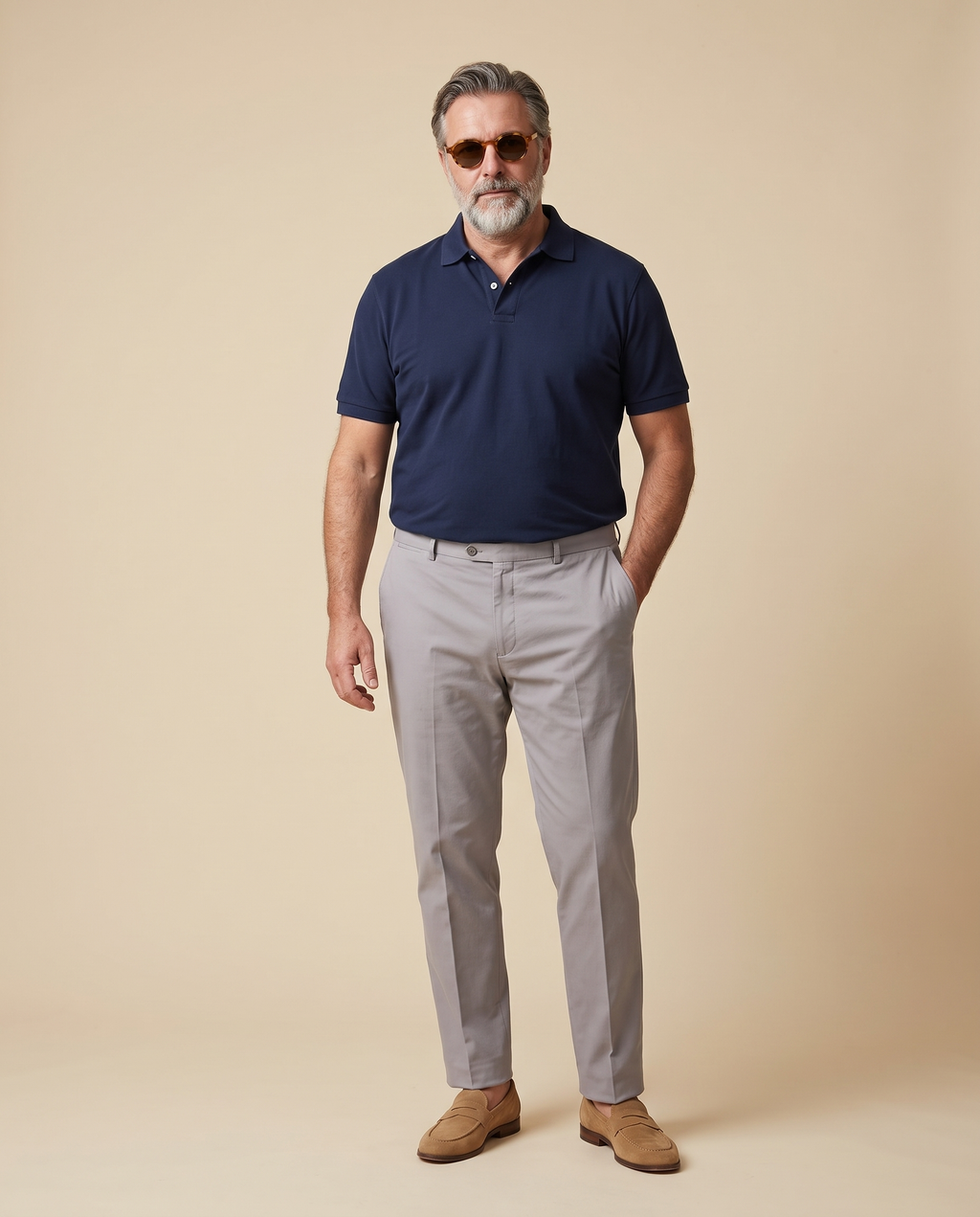 Chino gris claro de algodón — EXTRA LARGE