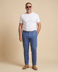 Chino azul empolvado de algodón — EXTRA LARGE