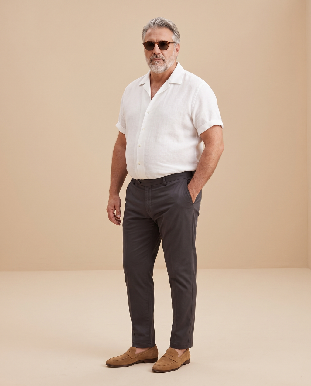 Chino color talpa in cotone — EXTRA LARGE