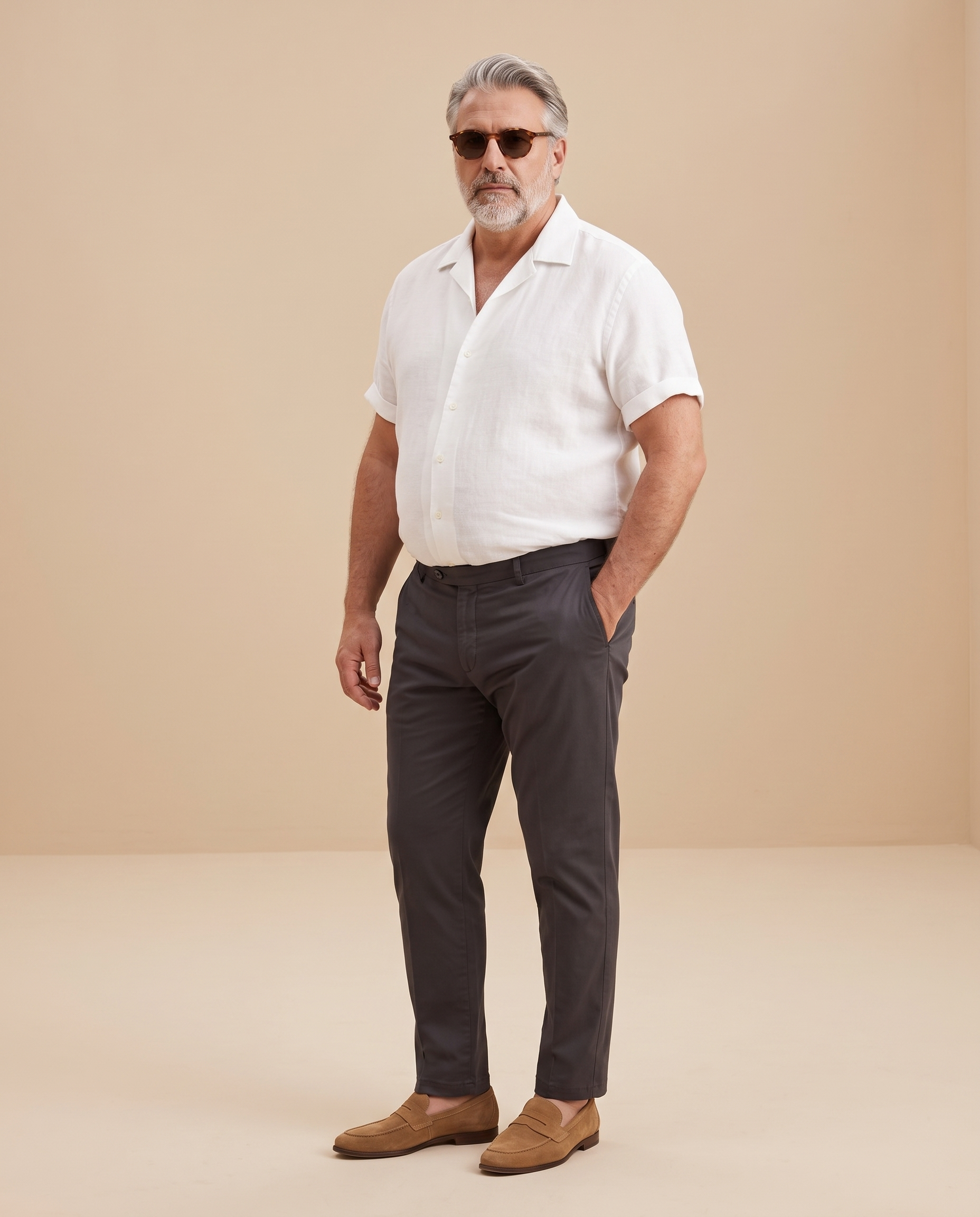 Chino color talpa in cotone — EXTRA LARGE