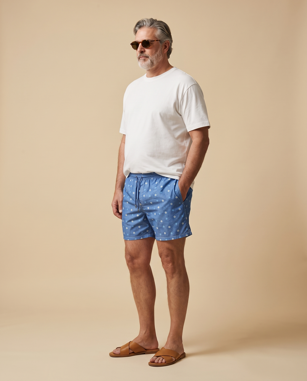 Costume da bagno chambray con stampa margherite — EXTRA LARGE