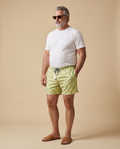 Yellow-green geometric print swim shorts — EXTRA LARGE