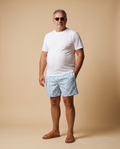 Costume da bagno azzurro con stampa velieri e pesci — EXTRA LARGE