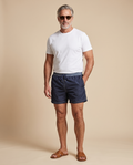 Costume da bagno blu navy con vita ricamata — EXTRA LARGE