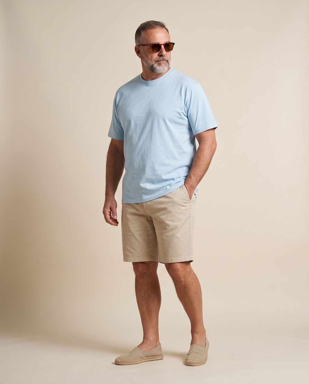 Sky-blue cotton T-shirt — EXTRA LARGE