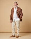 Chaqueta de lino marrón tabaco — EXTRA LARGE