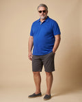 Polo blu royal in cotone — EXTRA LARGE