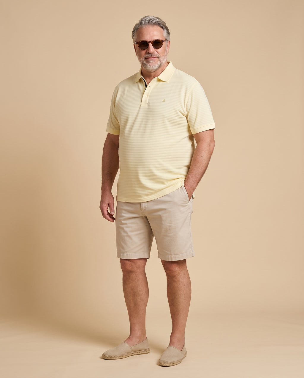 Polo gialla a righe sottili — EXTRA LARGE