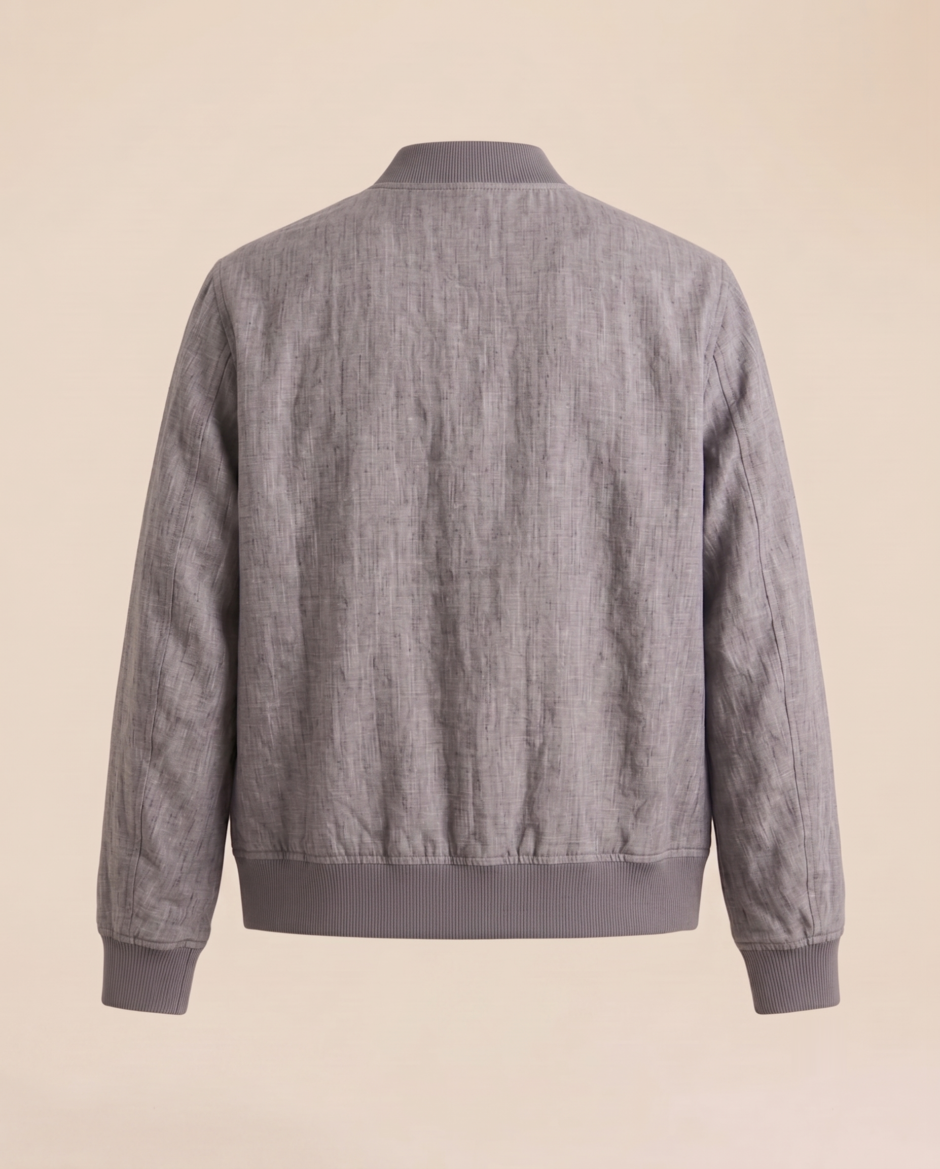 Bomber de lino gris melange – trasero