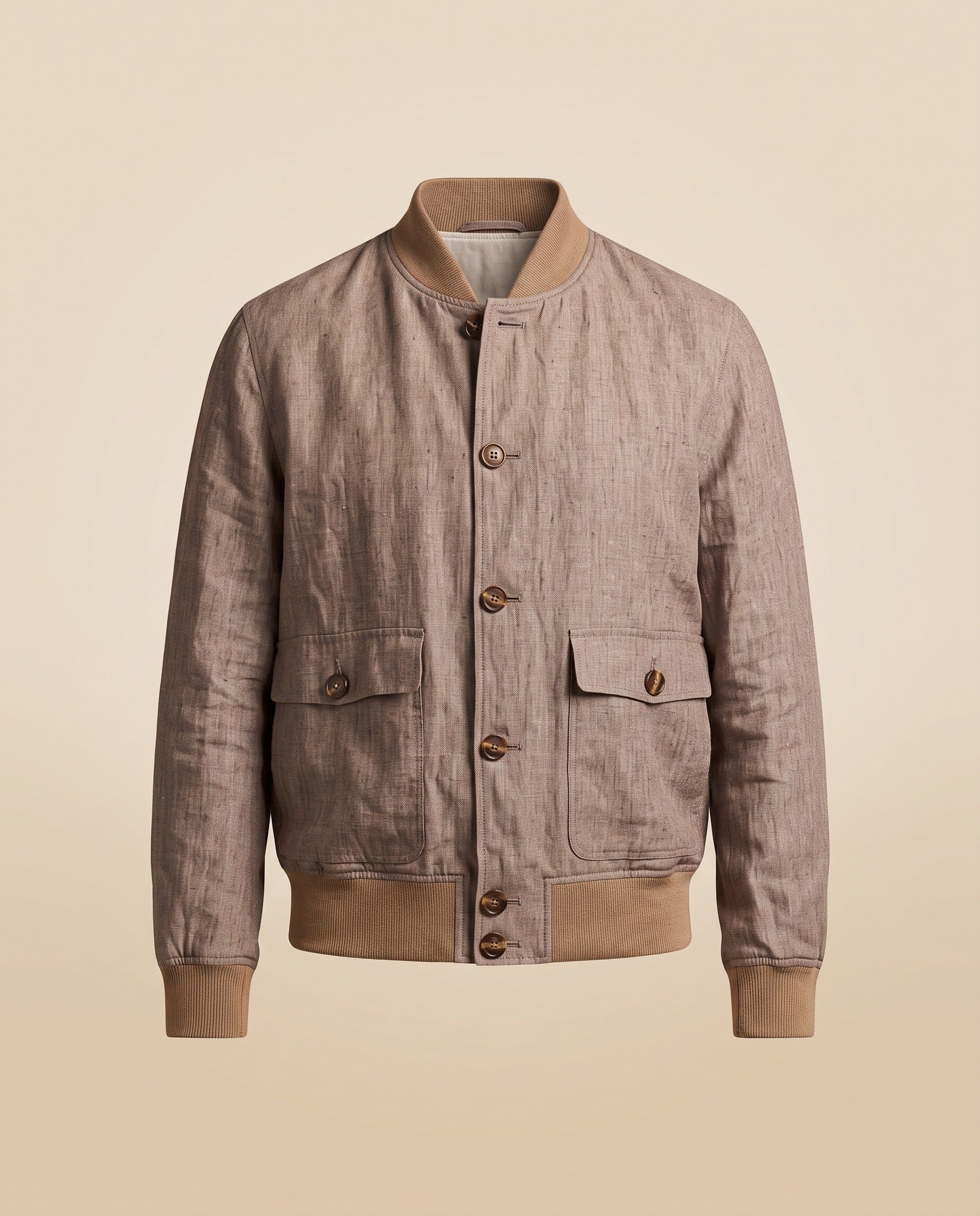 Bomber de lino tórtola – delantero