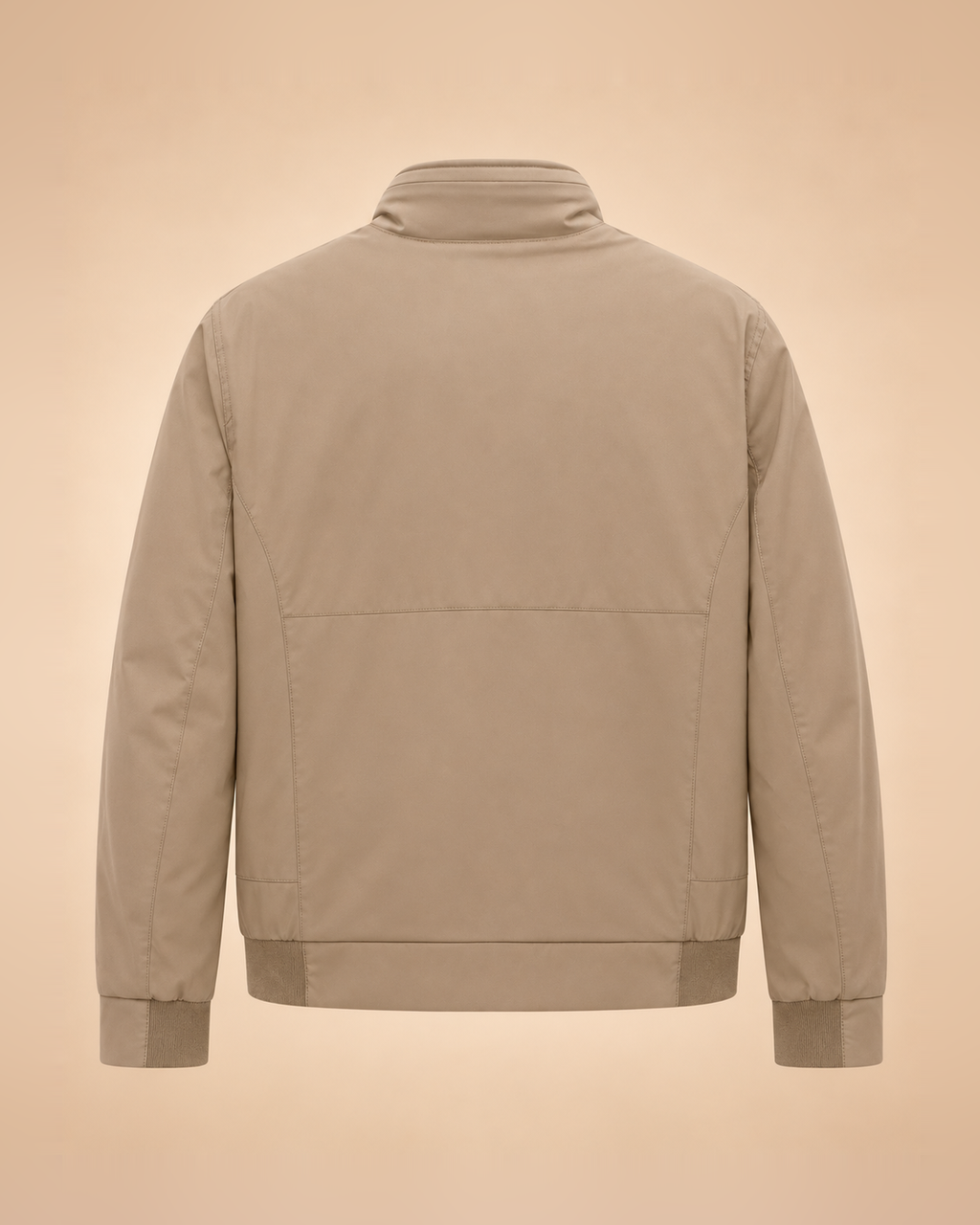 Cazadora bomber técnica beige arena – trasero