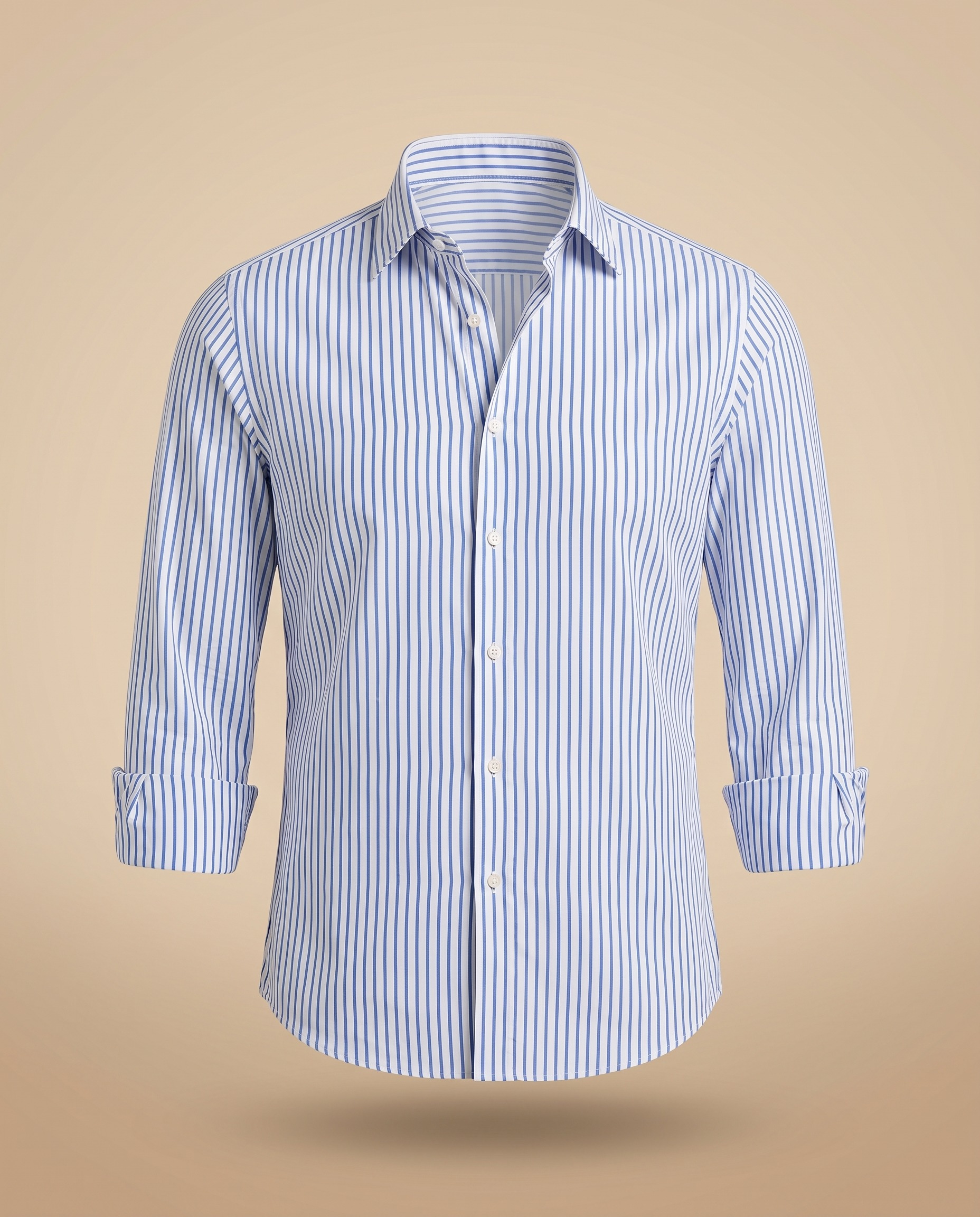 Camicia a righe bengala blu – fronte