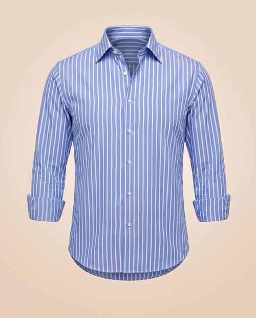 Camicia a righe larghe blu – fronte