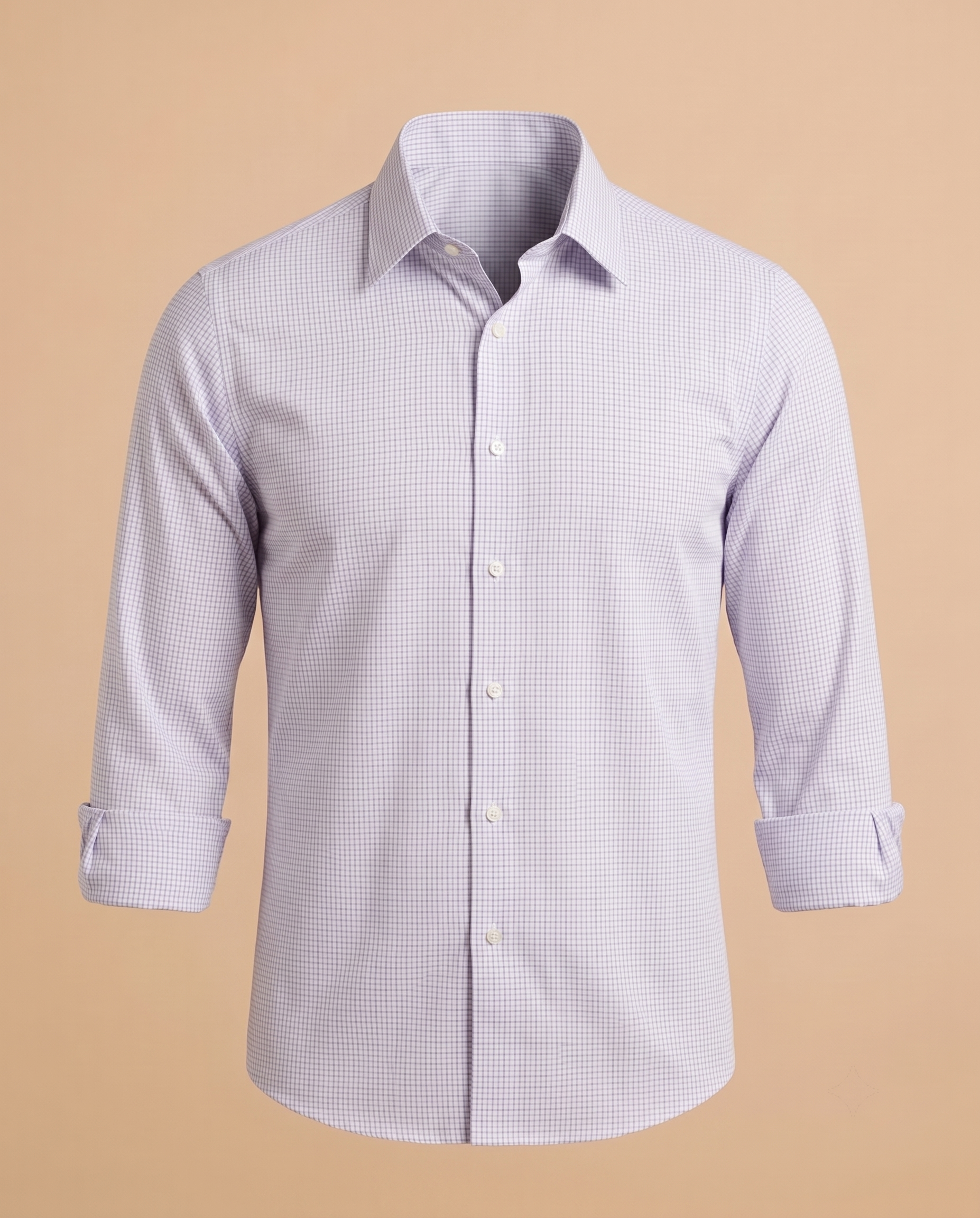 Camicia bianca con micro-quadretto – fronte