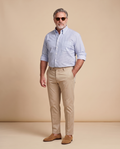 Camicia button-down azzurra con micro-diamante — EXTRA LARGE