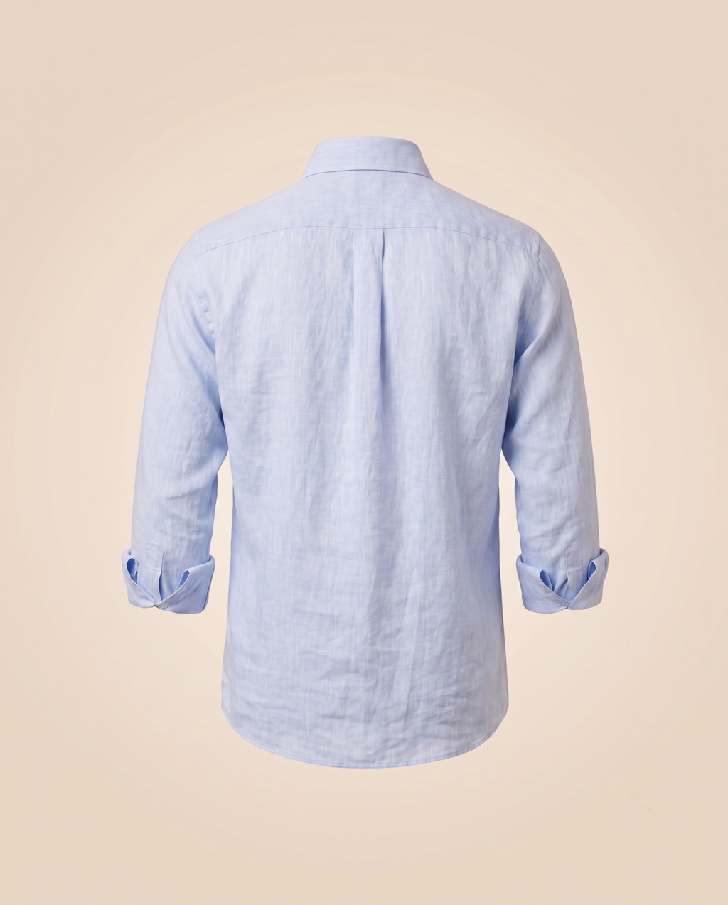 Camicia button-down azzurra in lino – retro