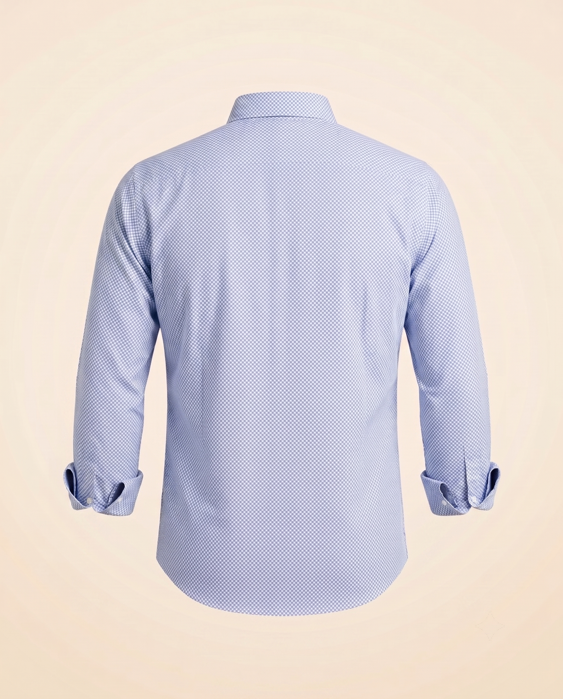 Camicia button-down azzurra con micro-diamante – retro