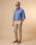 Camisa button-down azul de chambray — EXTRA LARGE