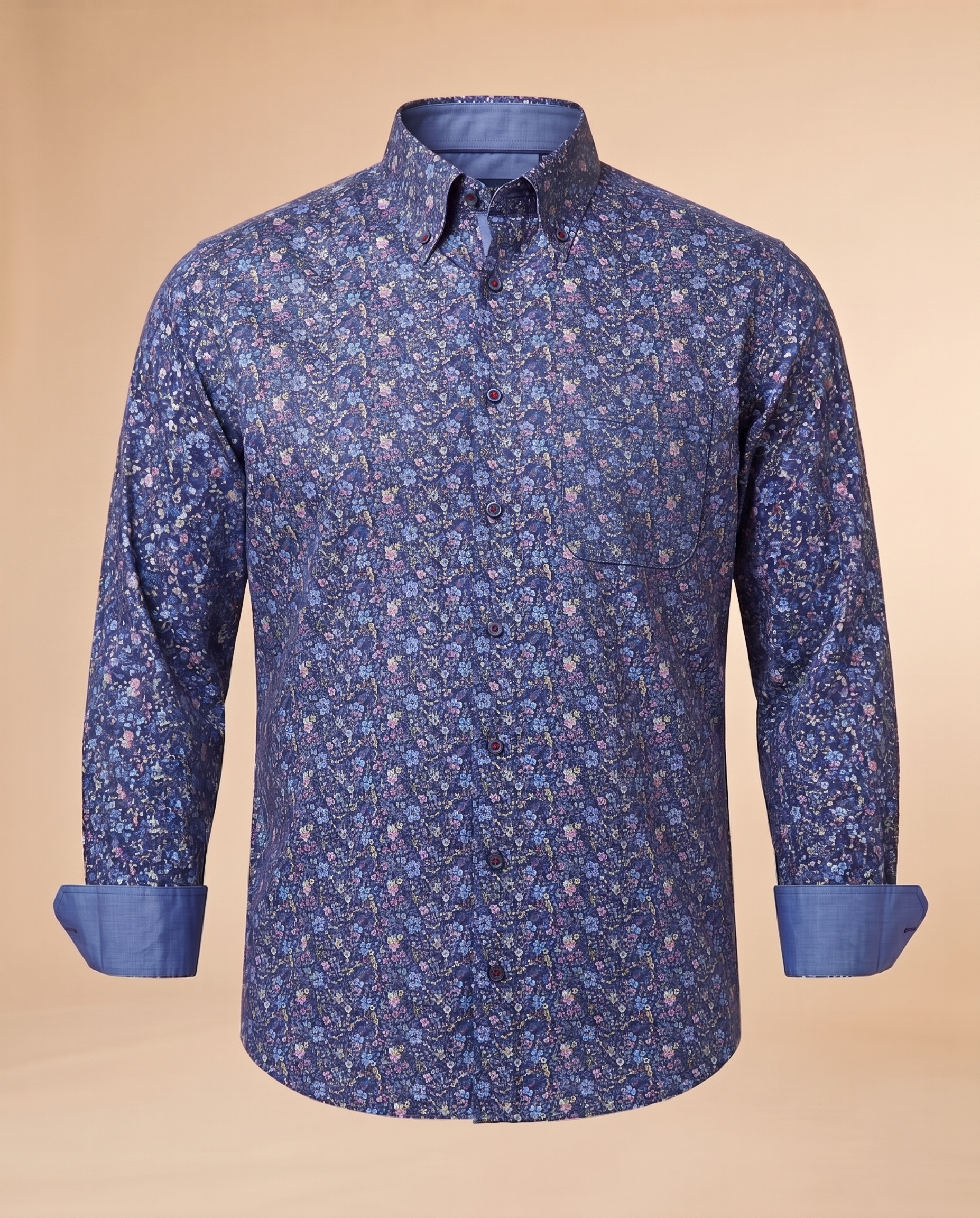 Camicia button-down floreale multicolor – fronte