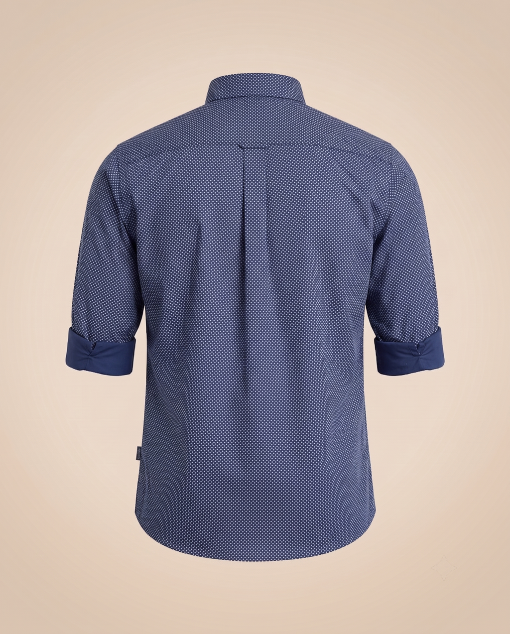 Camicia button-down navy con micro-diamante – retro