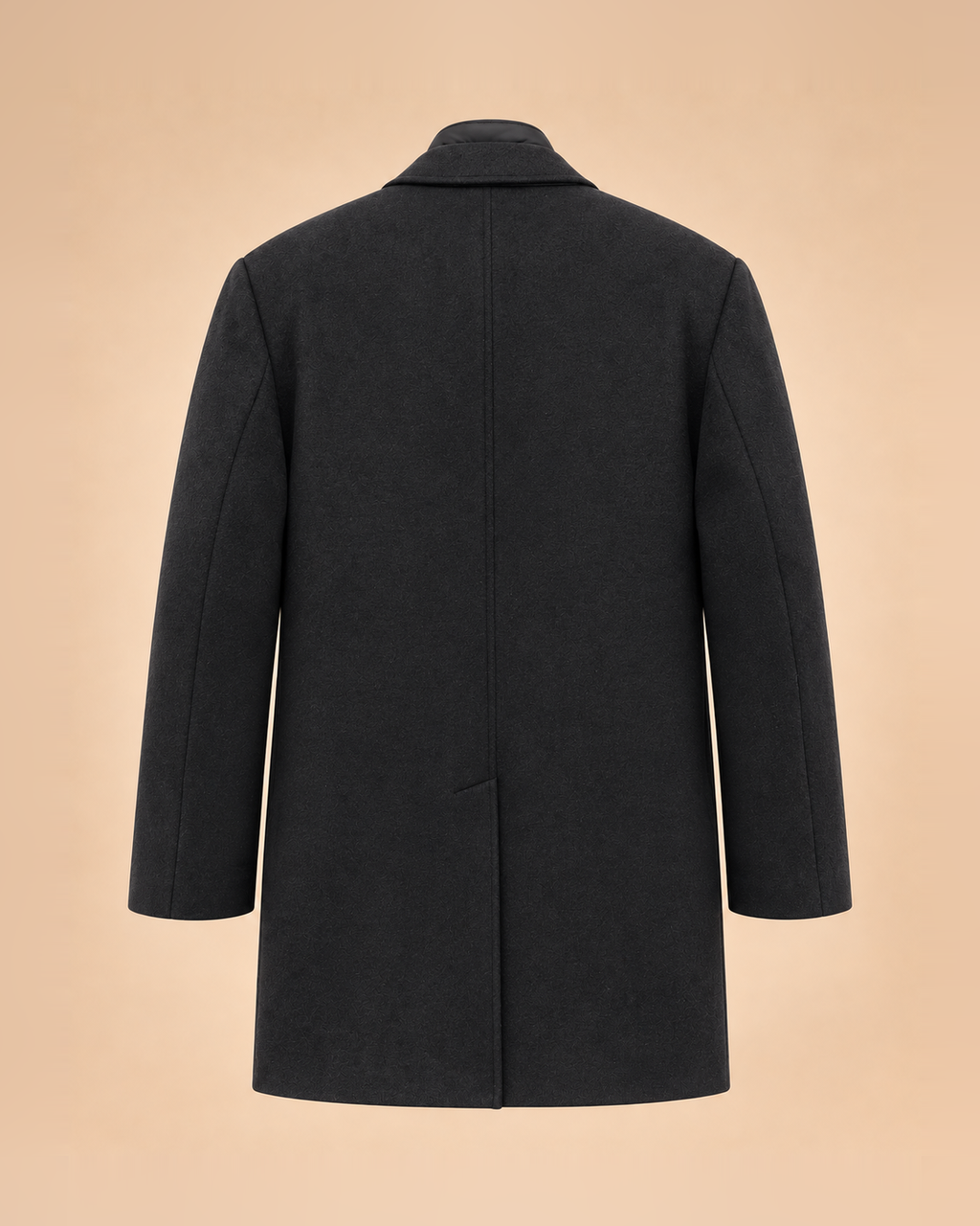 Cappotto grigio antracite con pettorina interna zip – retro