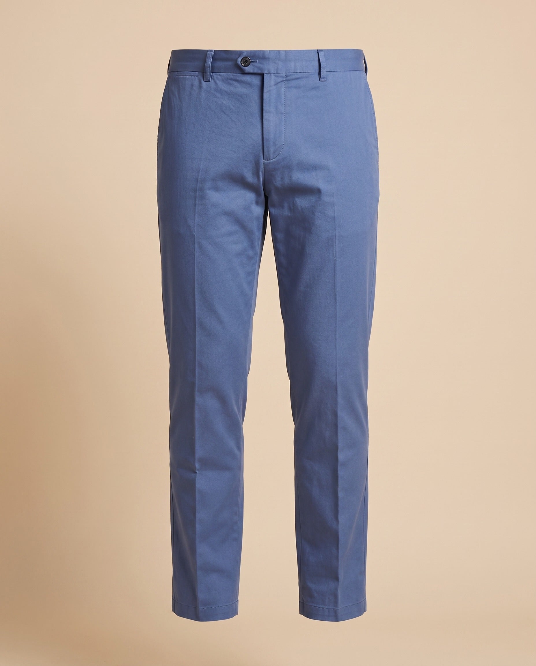 Chino azzurro polvere in cotone – fronte