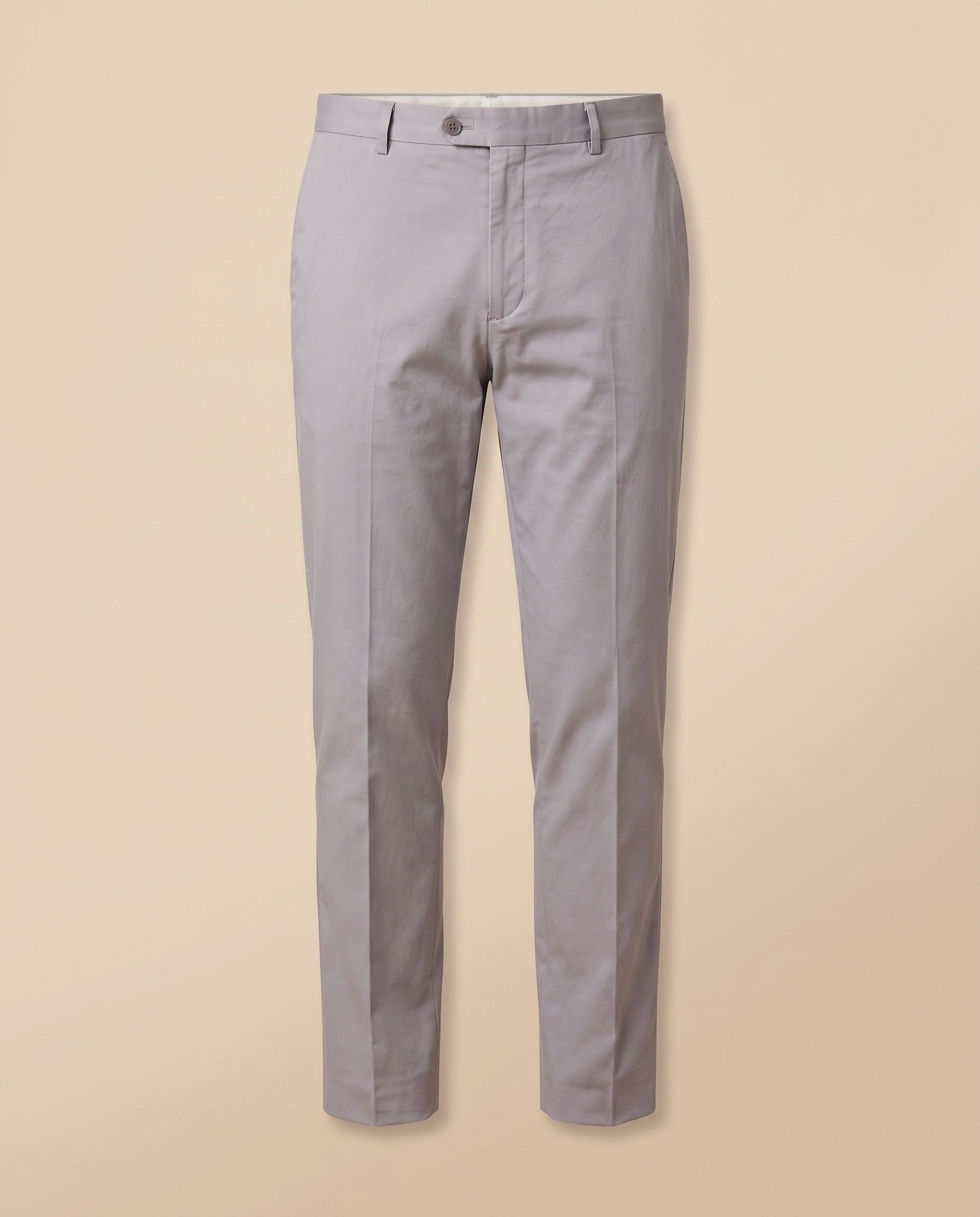 Chino grigio chiaro in cotone – fronte