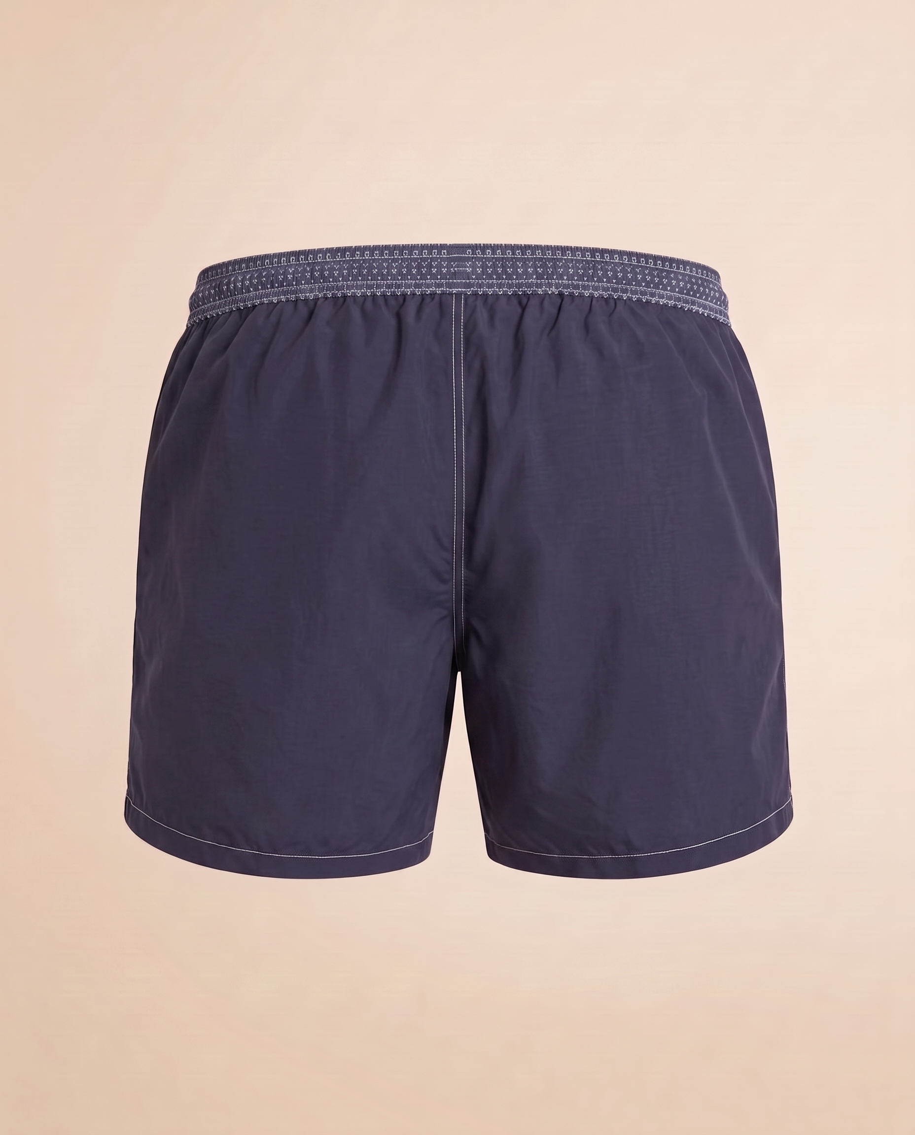 Bañador azul marino con cintura bordada – trasero