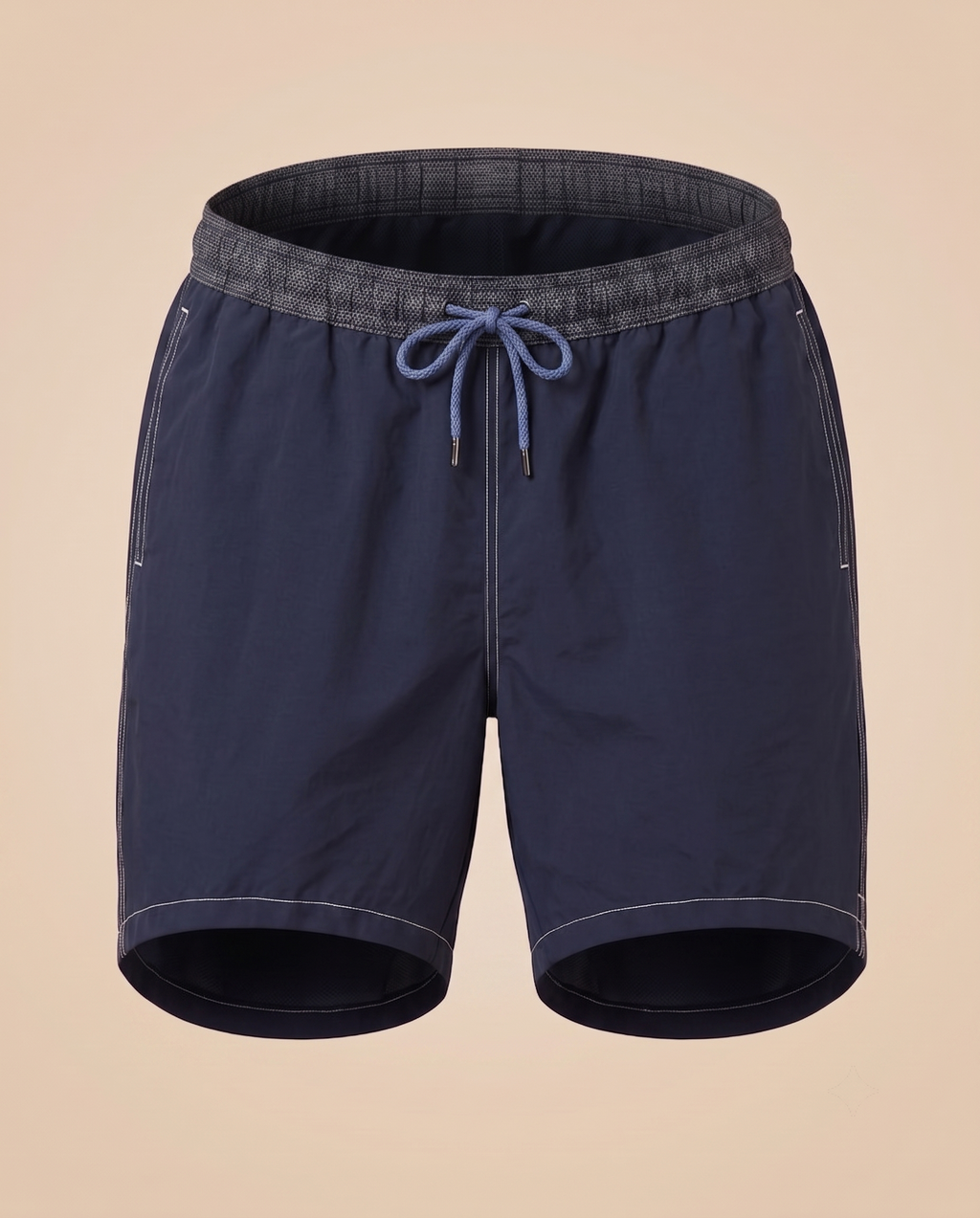 Costume da bagno blu navy tinta unita – fronte
