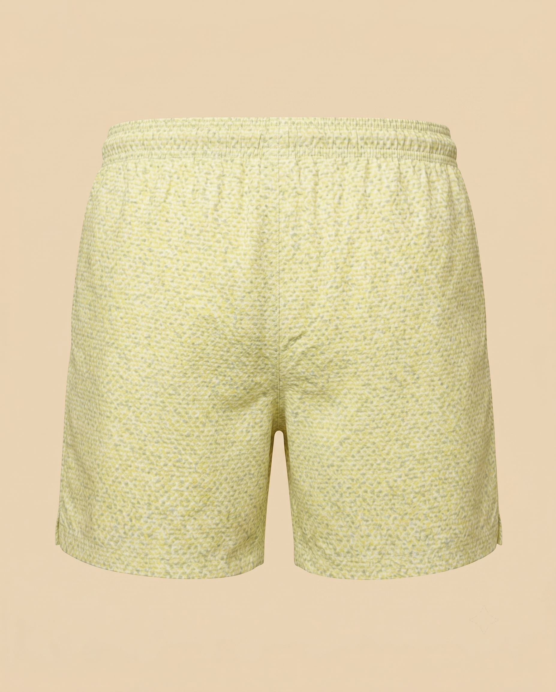 Bañador con estampado geométrico amarillo y verde – trasero