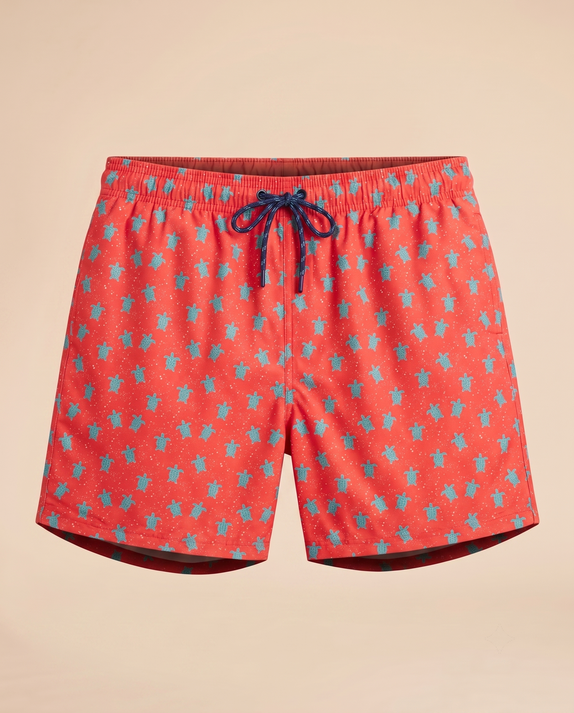Bañador rojo con estampado de tortugas – delantero
