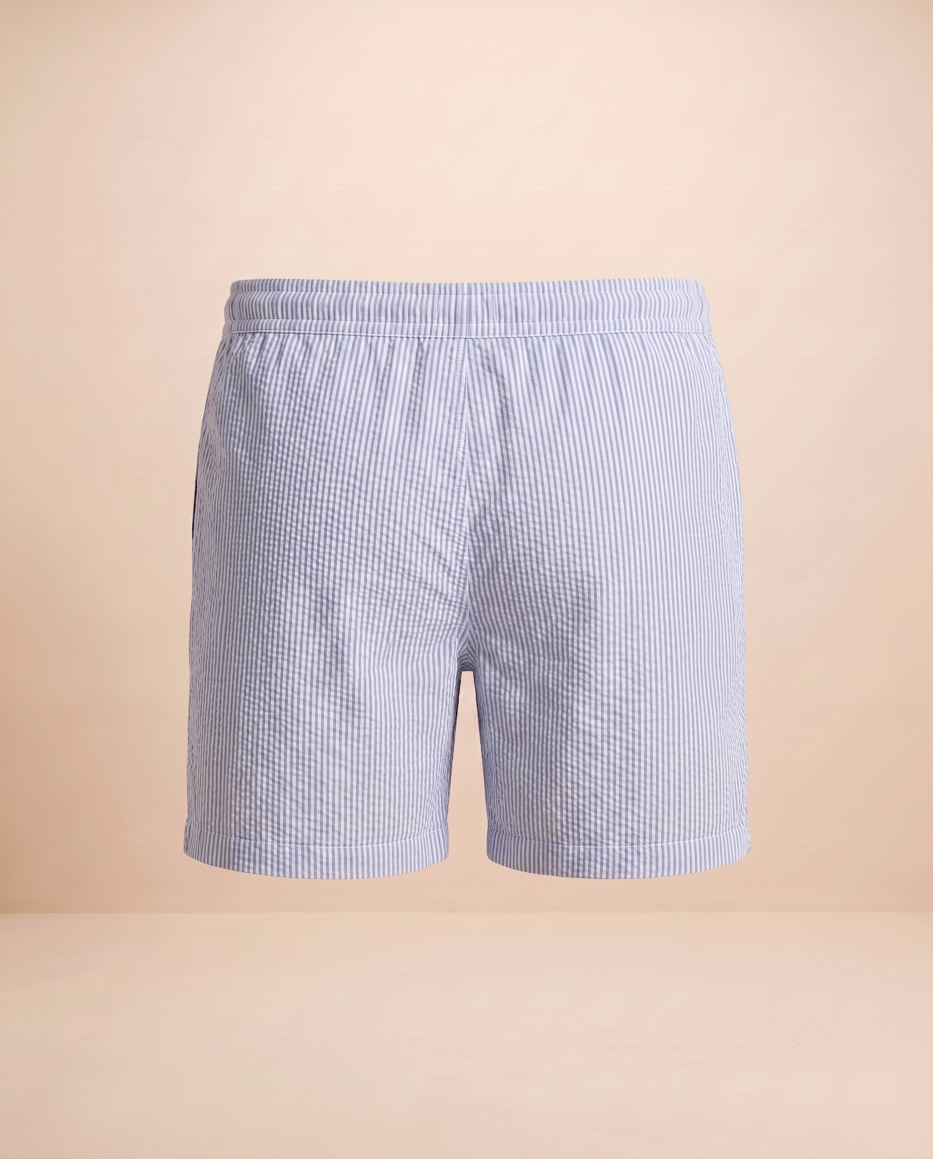 Bañador de seersucker a rayas celestes – trasero