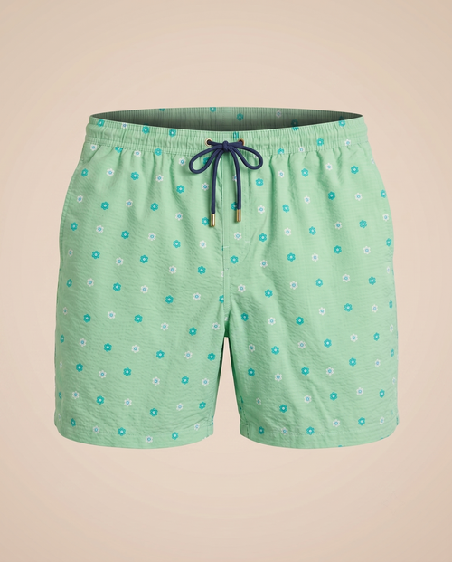 Costume da bagno verde mela a fiori – fronte