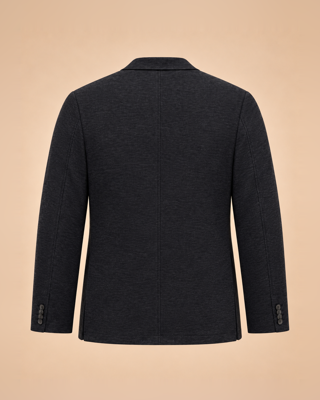 Midnight blue melange blazer with patch pockets – back