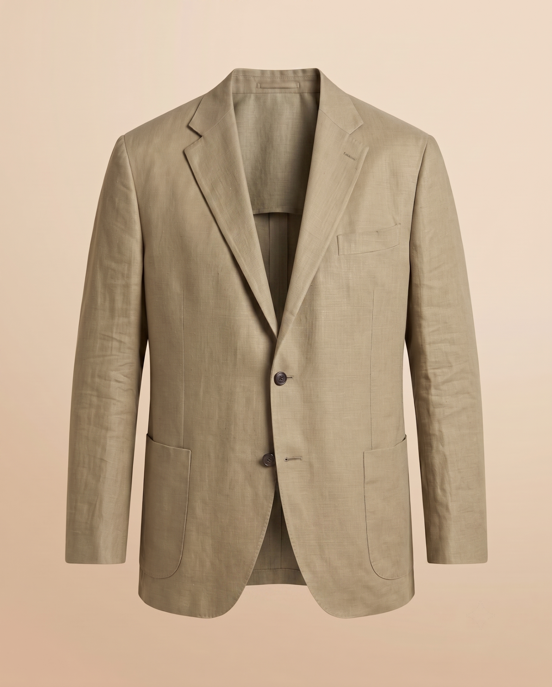 Chaqueta de lino verde salvia – delantero