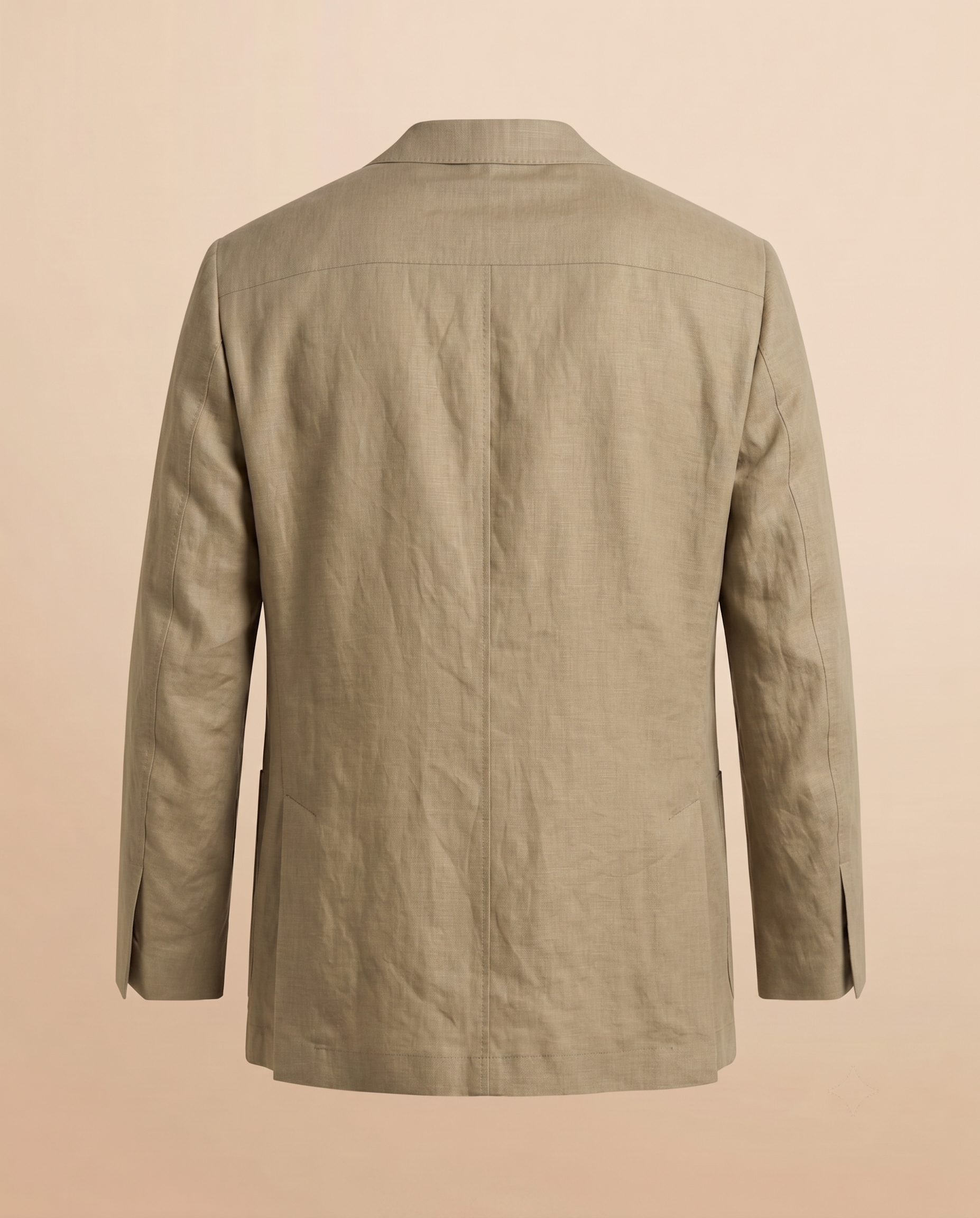 Chaqueta de lino verde salvia – trasero