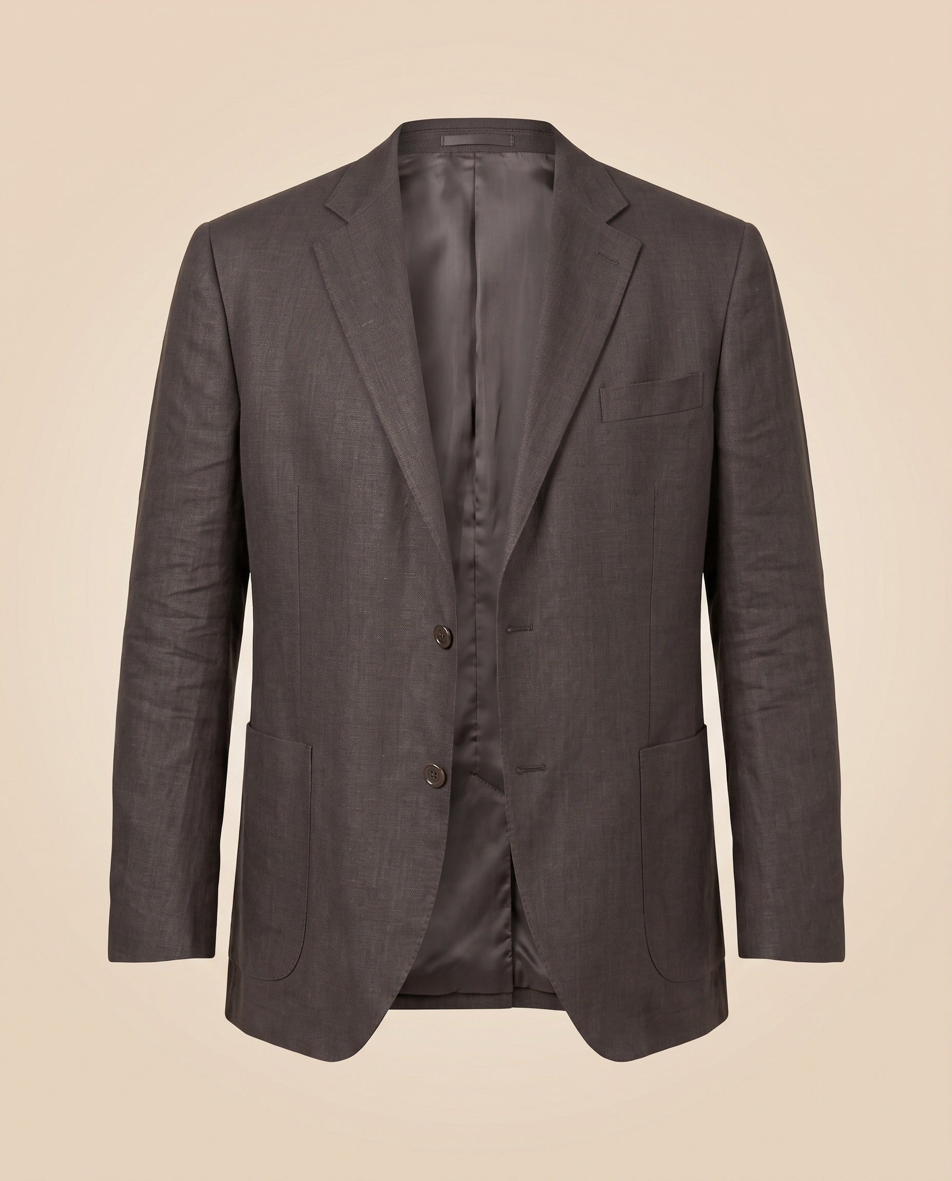 Chaqueta de lino gris oscuro – delantero