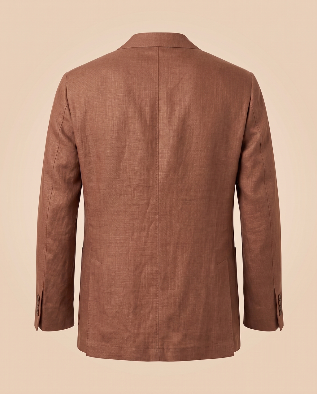 Chaqueta de lino marrón tabaco – trasero