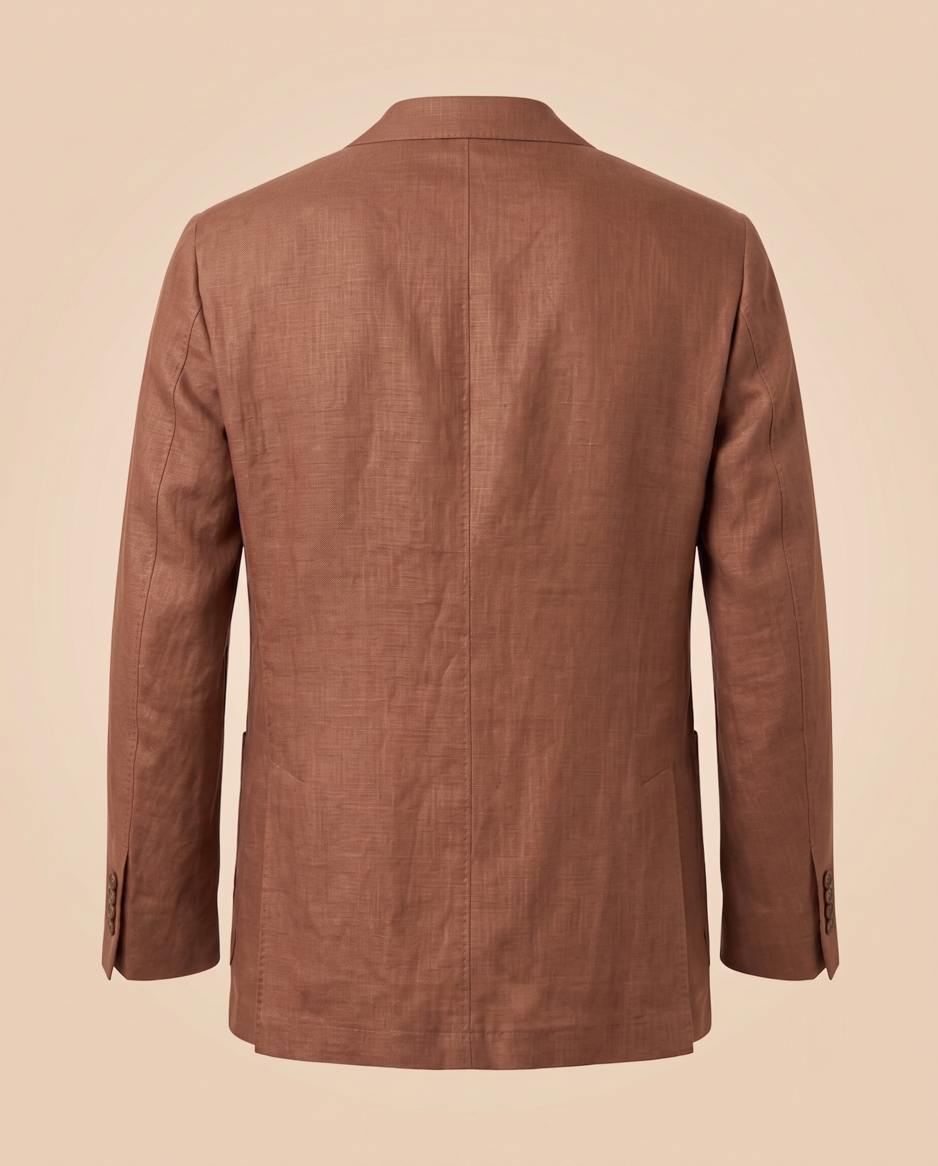 Chaqueta de lino marrón tabaco – trasero