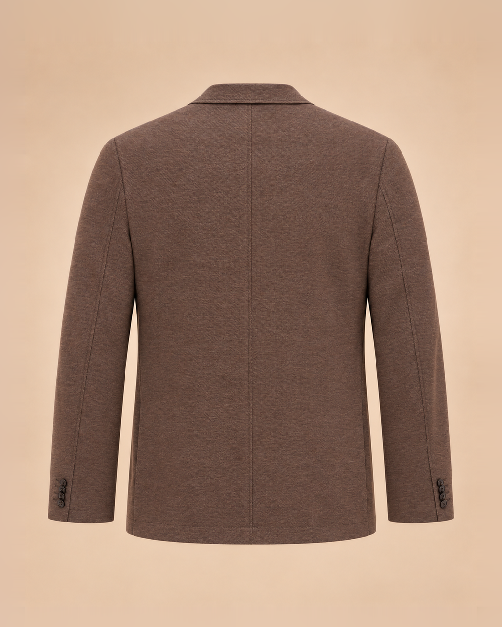 Giacca marrone tortora mélange con tasche applicate – retro