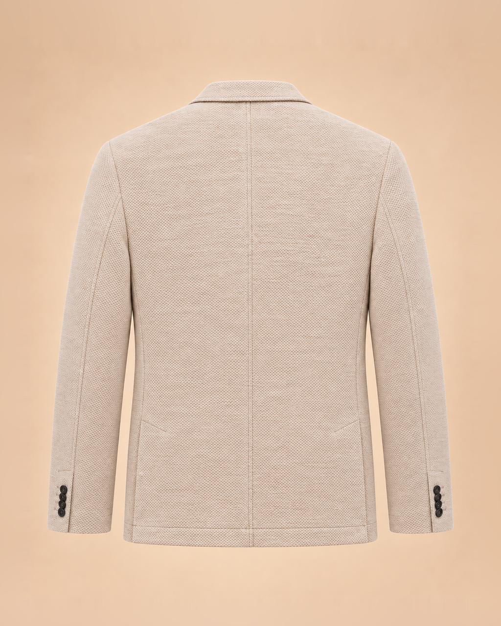 Americana crema texturizada con peto con cremallera – trasero