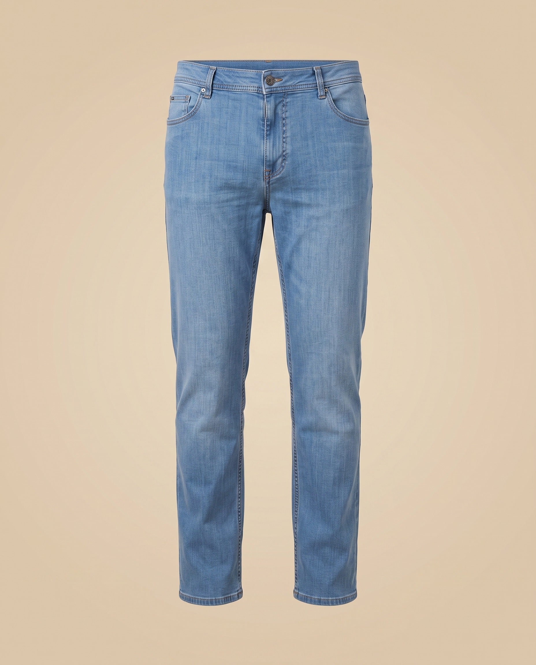 Jeans a 5 tasche in denim chiaro – fronte